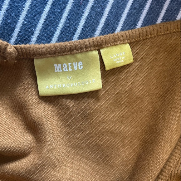 Maeve Caramel V-Neck Blouse - Picture 4 of 6